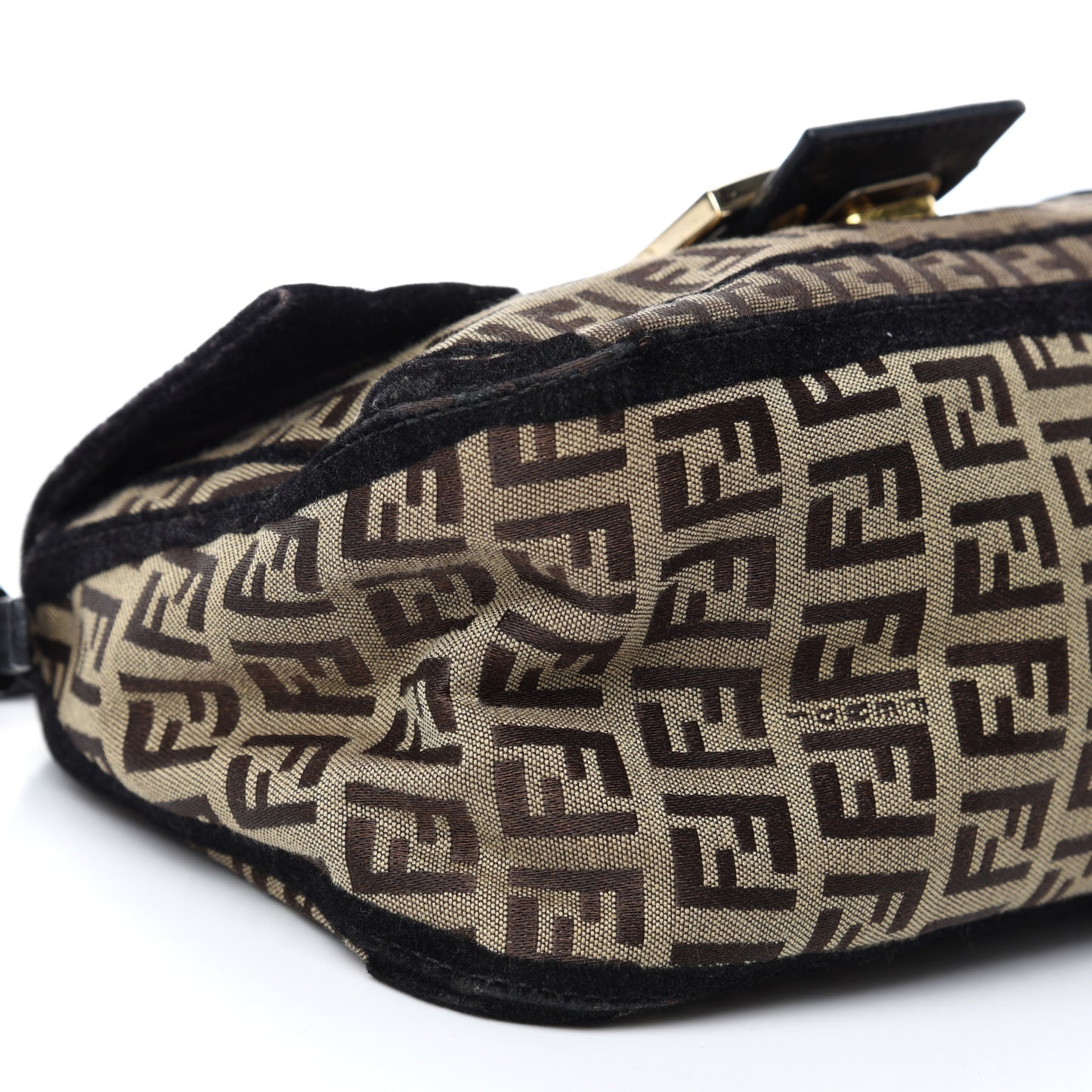 Zucchino Velvet Vitello Mini Mama Tube Bag Mogano Panna Black