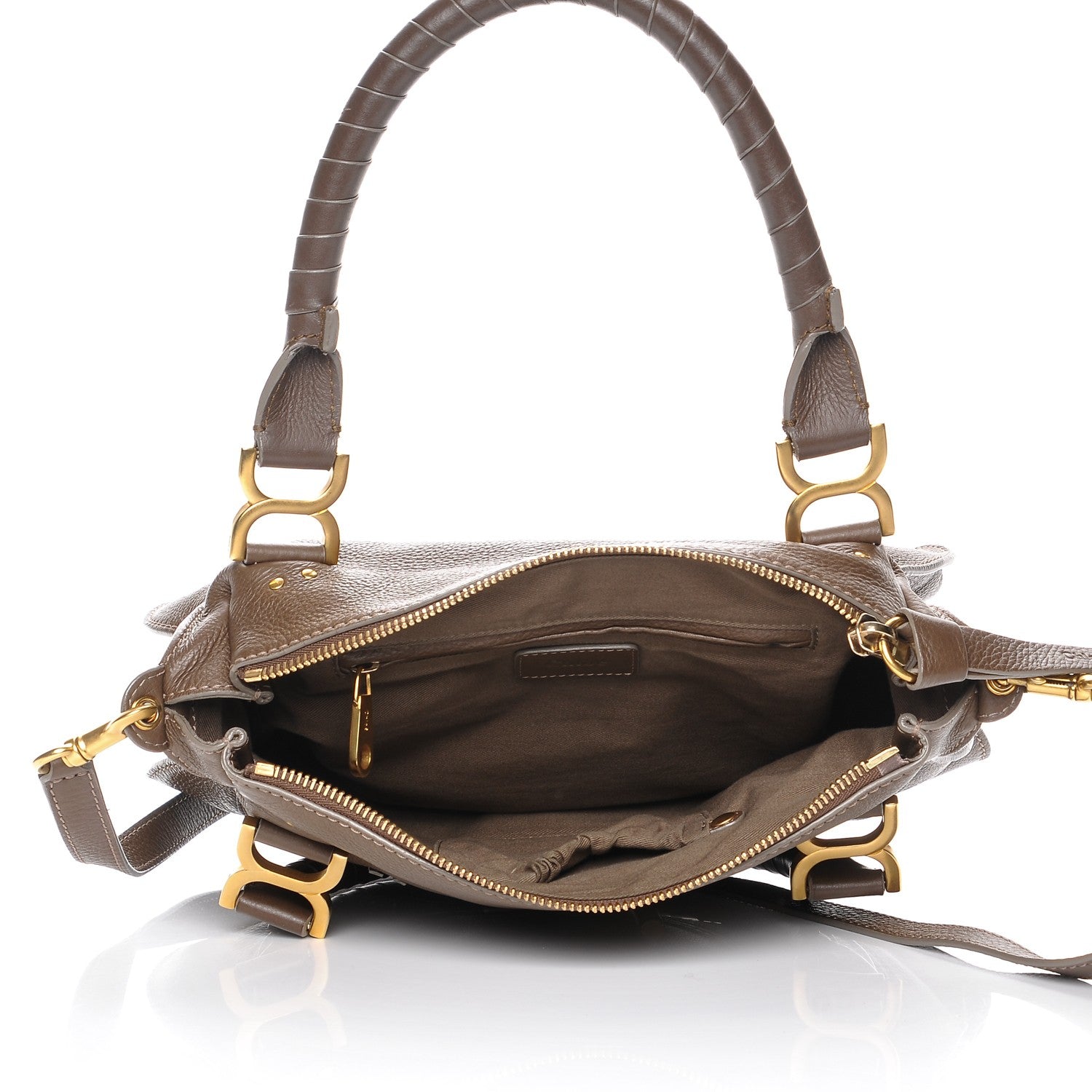 Chloe Calfskin Medium Marcie Satchel Brown Seed 5 of 7