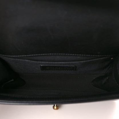 Chanel Velvet Chevron Quilted Small Boy Flap Black 5 of 9