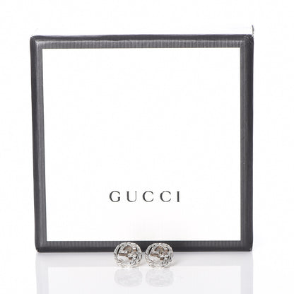 Gucci Sterling Silver Textured Interlocking G Stud Earrings 5 of 5