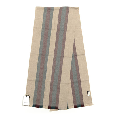 Gucci Wool Junweb Scarf Sand Bordeaux 1 of 3