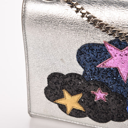 Saint Laurent Metallic Lambskin Medium Cloud Star Monogram Kate Satchel Argento 10 of 15