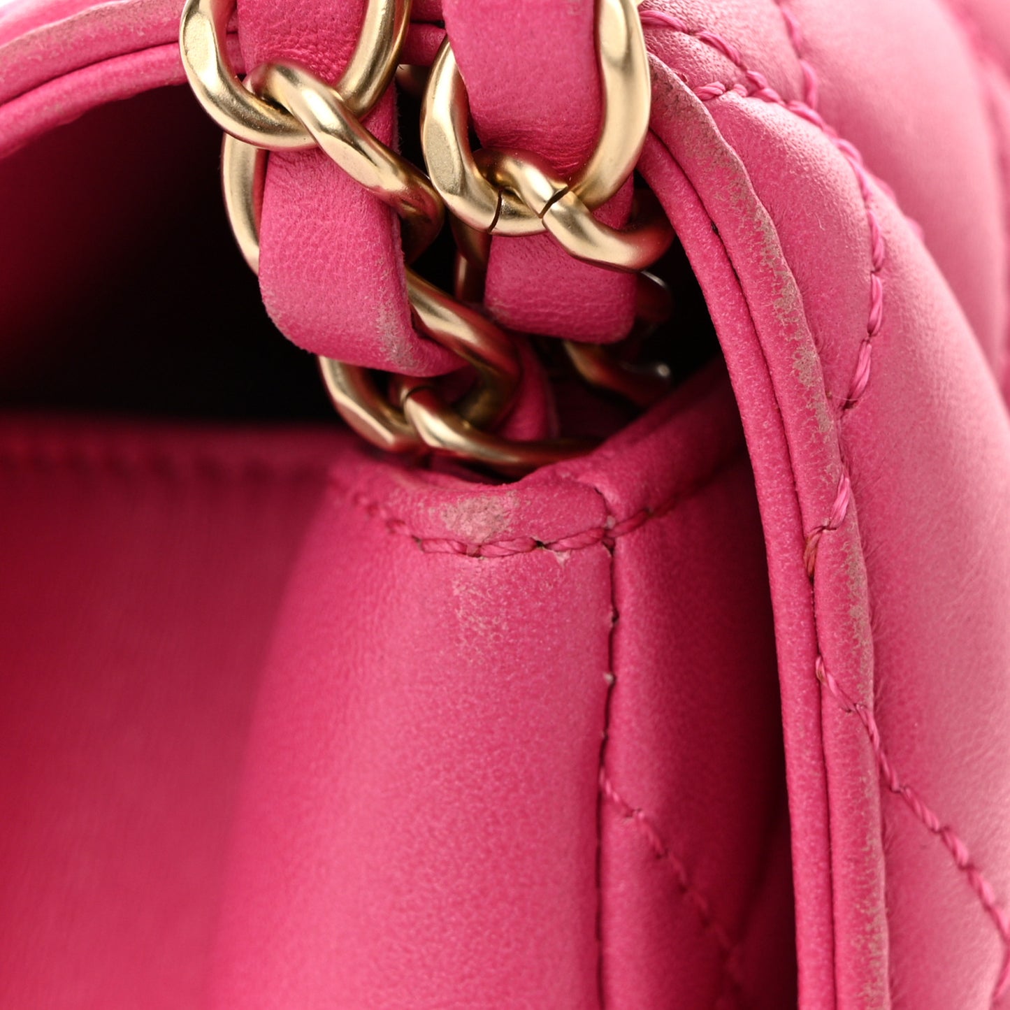 Lambskin Quilted Medium Mademoiselle Chic Flap Fuchsia