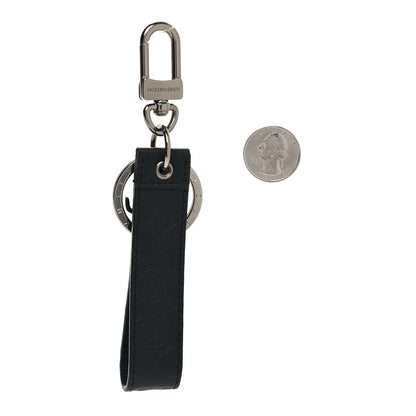 Louis Vuitton Calfskin LV Shape Dragonne Bag Charm Key Holder Black 2 of 4