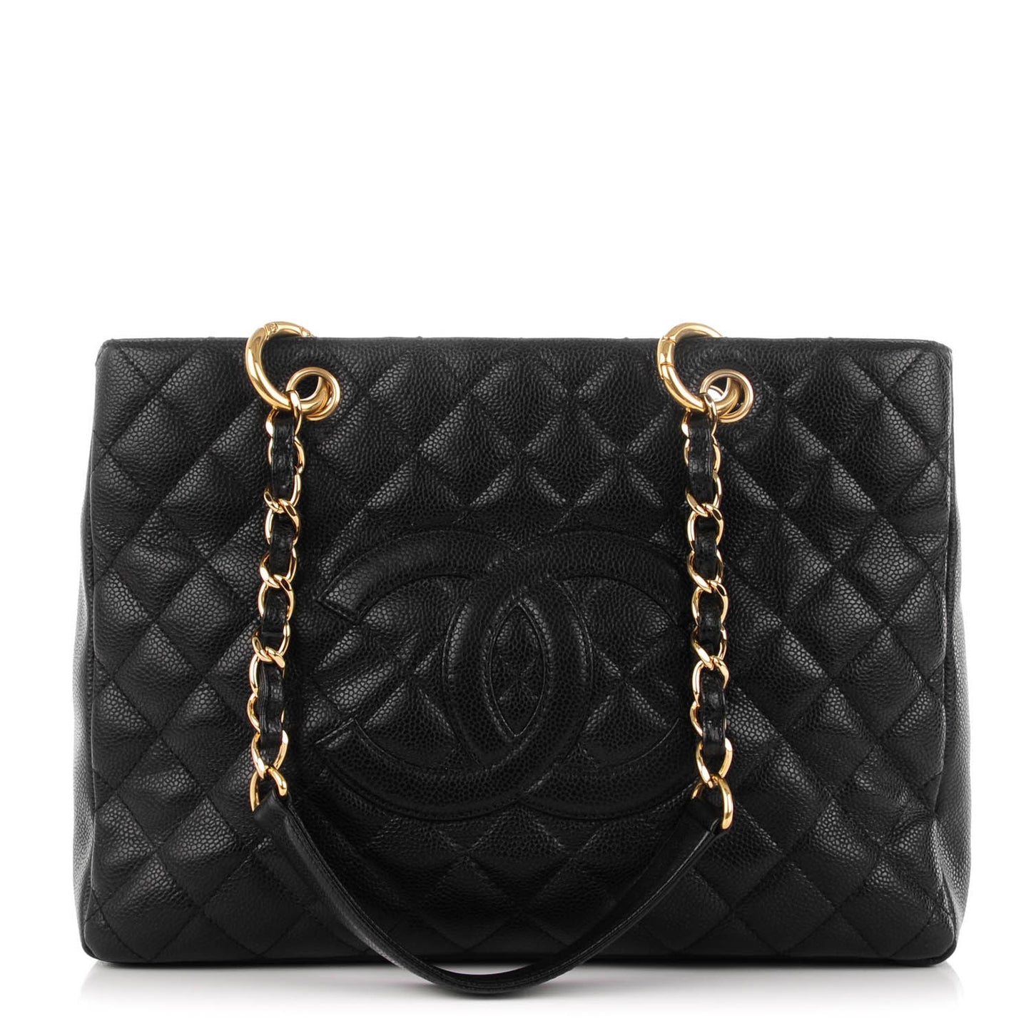 Caviar Quilted Grand Shopping Tote GST Black