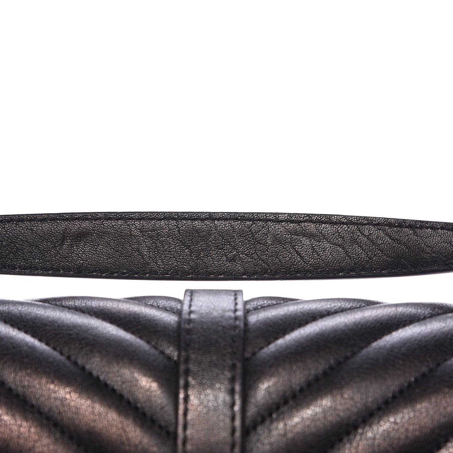 Saint Laurent Sheepskin Matelasse Chevron Monogram Medium College Bag Black 13 of 16