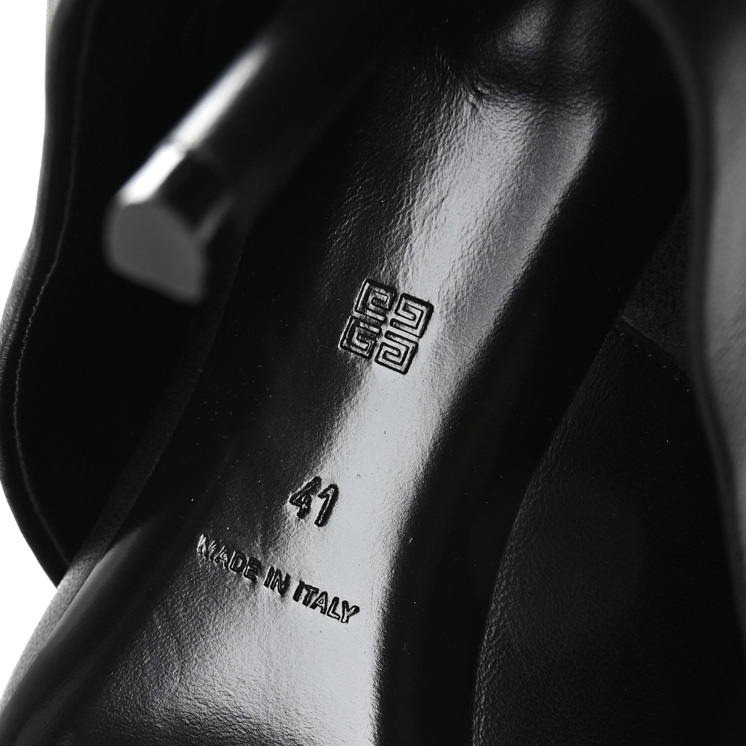 Givenchy Lambskin Shark Lock Stiletto High Boots 41 Black 7 of 8