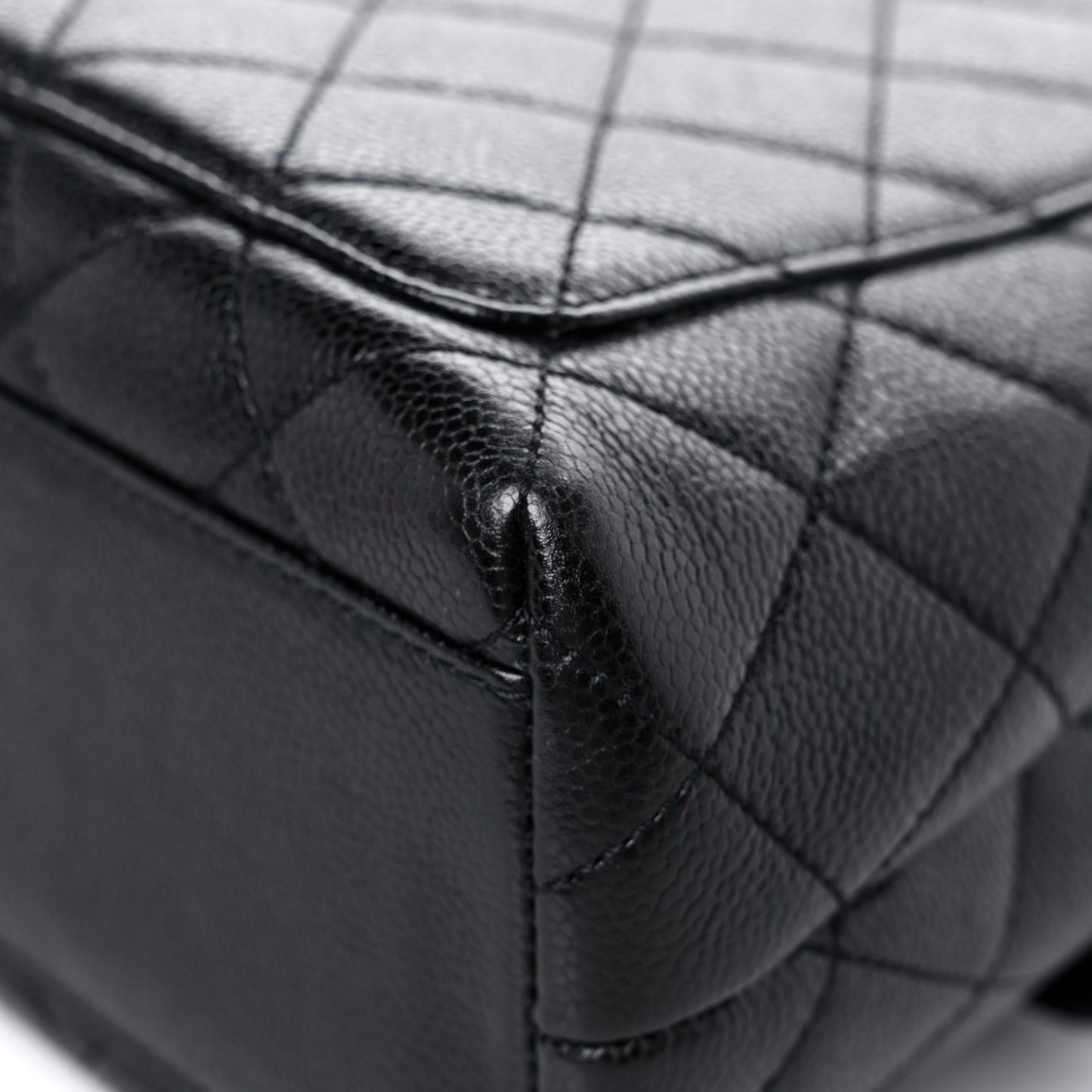 Caviar Quilted Jumbo Kelly Flap Black