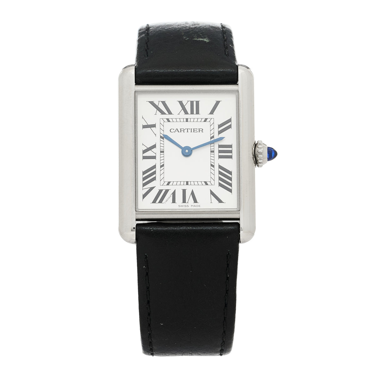 Stainless Steel Calfskin 25mm Must de Cartier Tank Quartz Watch