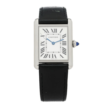 Cartier Stainless Steel Calfskin 25mm Must de Cartier Tank Quartz Watch 1 of 5