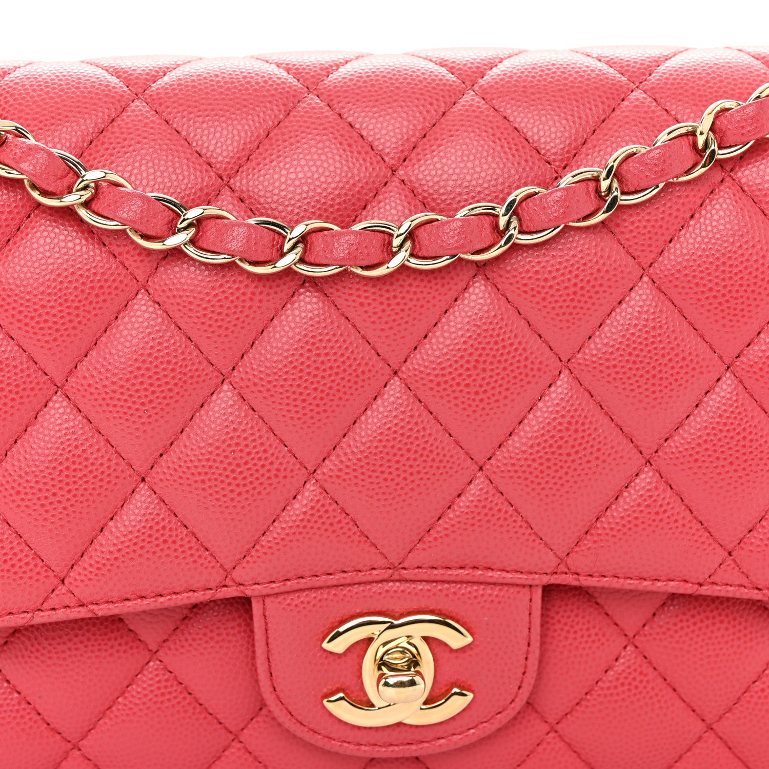 Chanel Caviar Quilted Medium Double Flap Dark Pink 8 of 10