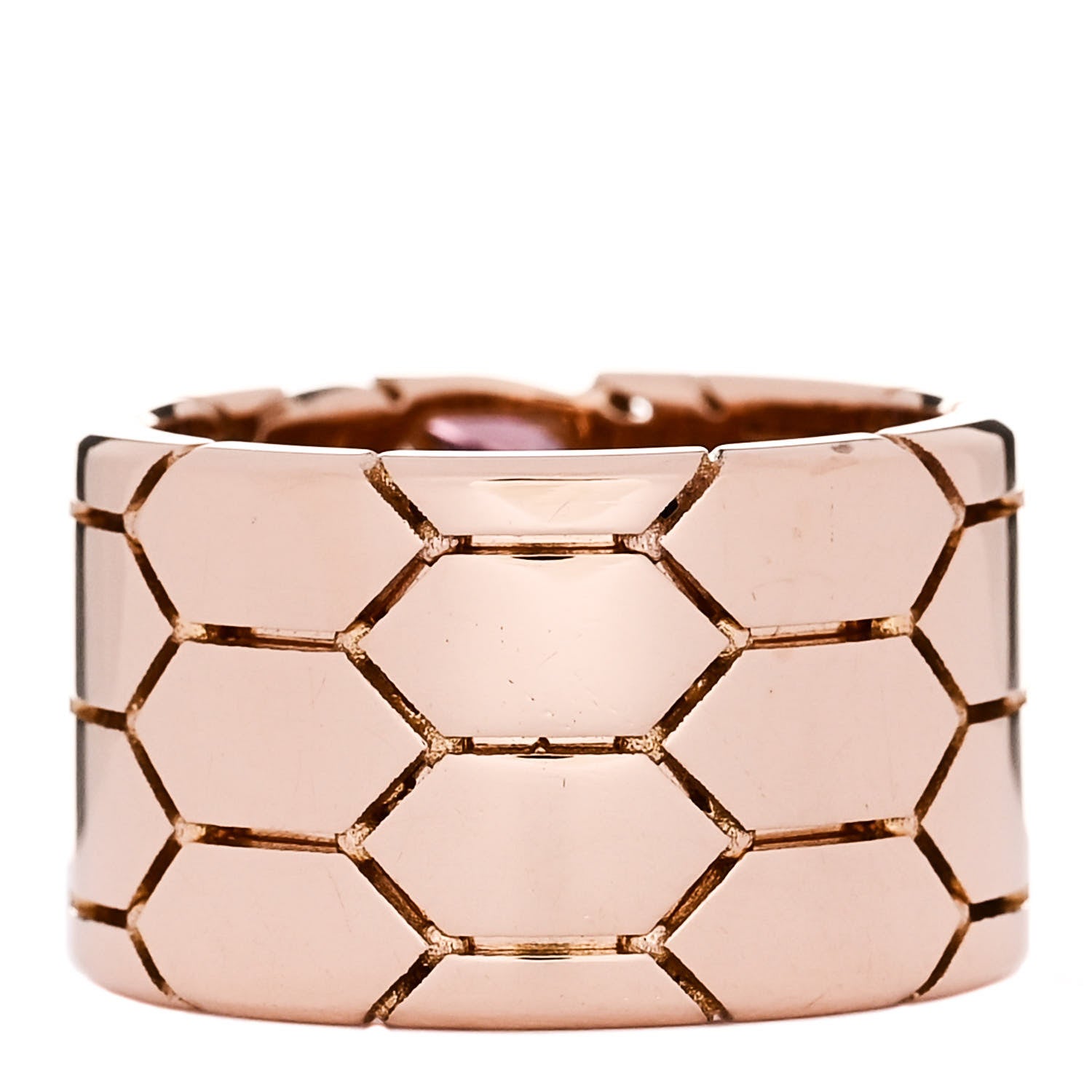 Bulgari 18K Rose Gold Diamond Rubellite Serpenti Seduttori Wide Ring 52 6 3 of 5