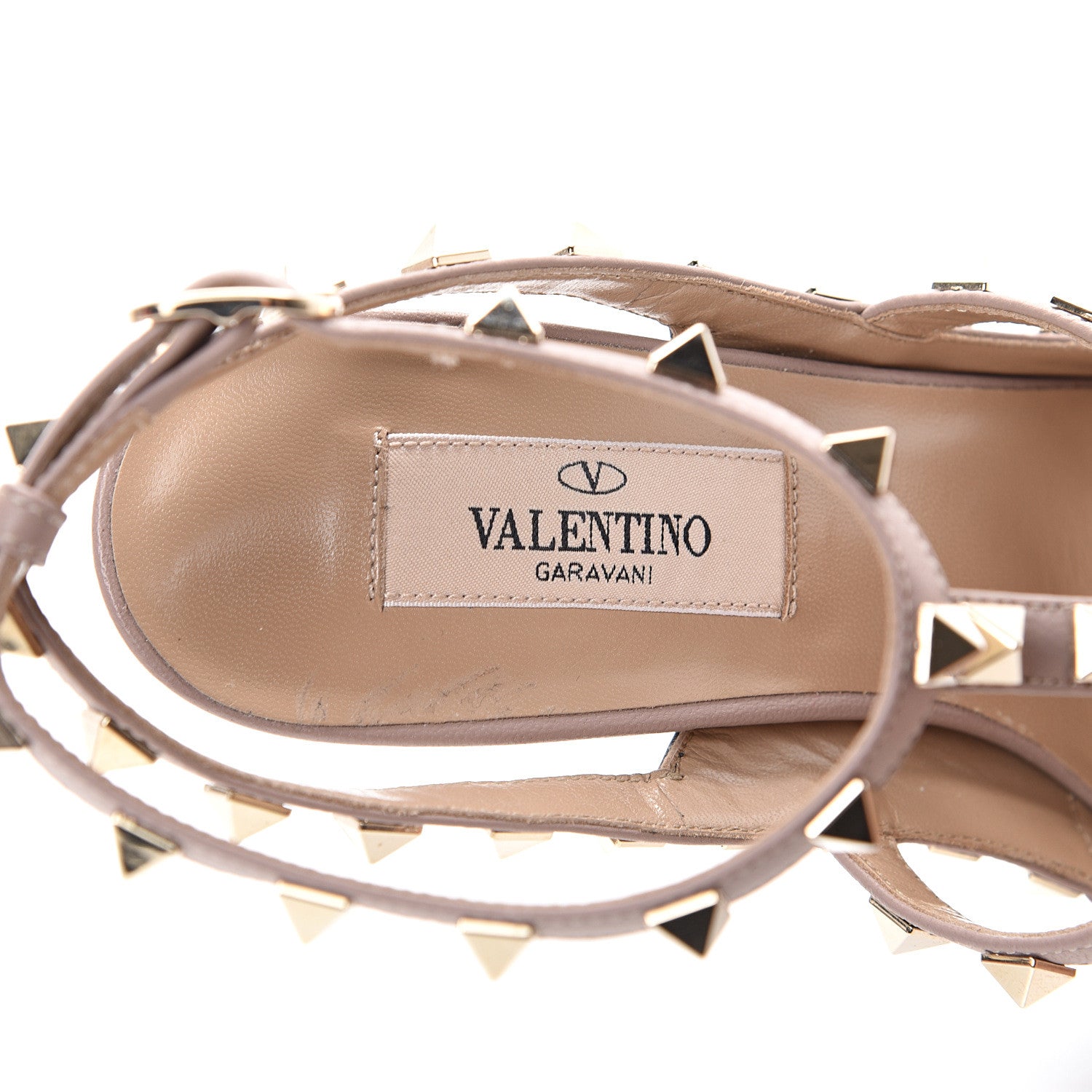 Valentino Garavani Nappa Rockstud Ankle Strap Pumps 36.5 Black Poudre 6 of 12