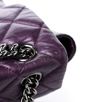 Chanel Metallic Calfskin Medium Lady Pearly Flap Dark Purple 15 of 16