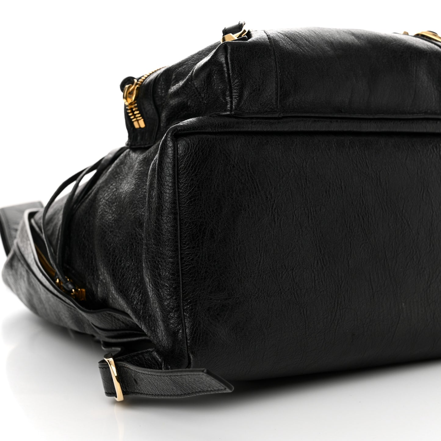 Agneau Classic Gold Hardware Backpack Black