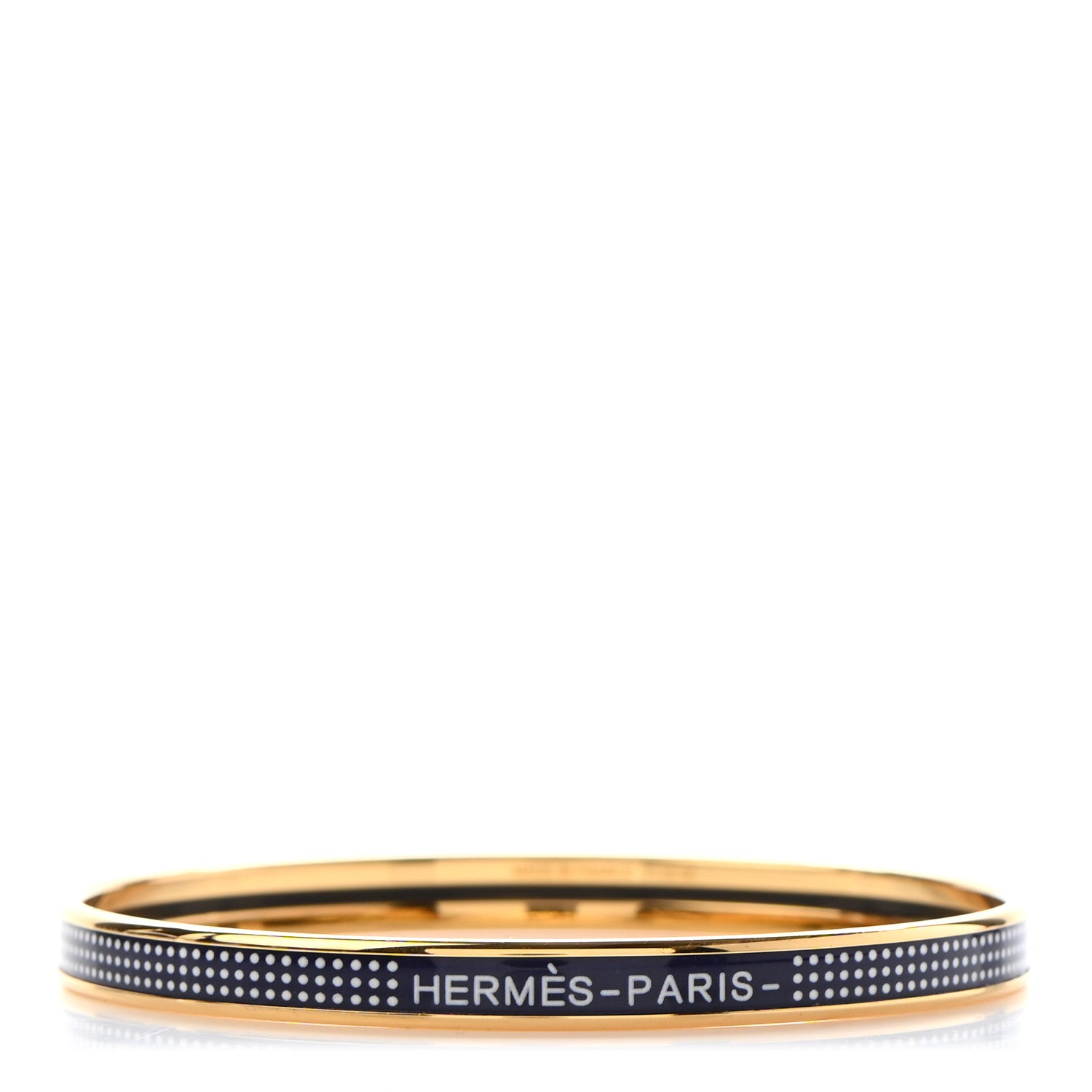 Hermes Enamel Printed Extra Narrow Dot Pop Bracelet 62 Beige Blue 1 of 5