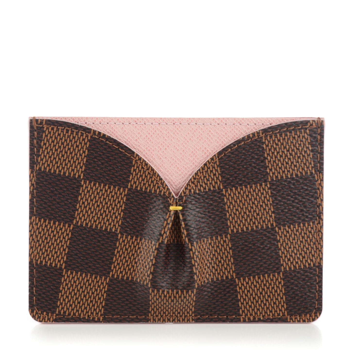 Damier Ebene Caissa Card Holder Rose Ballerine
