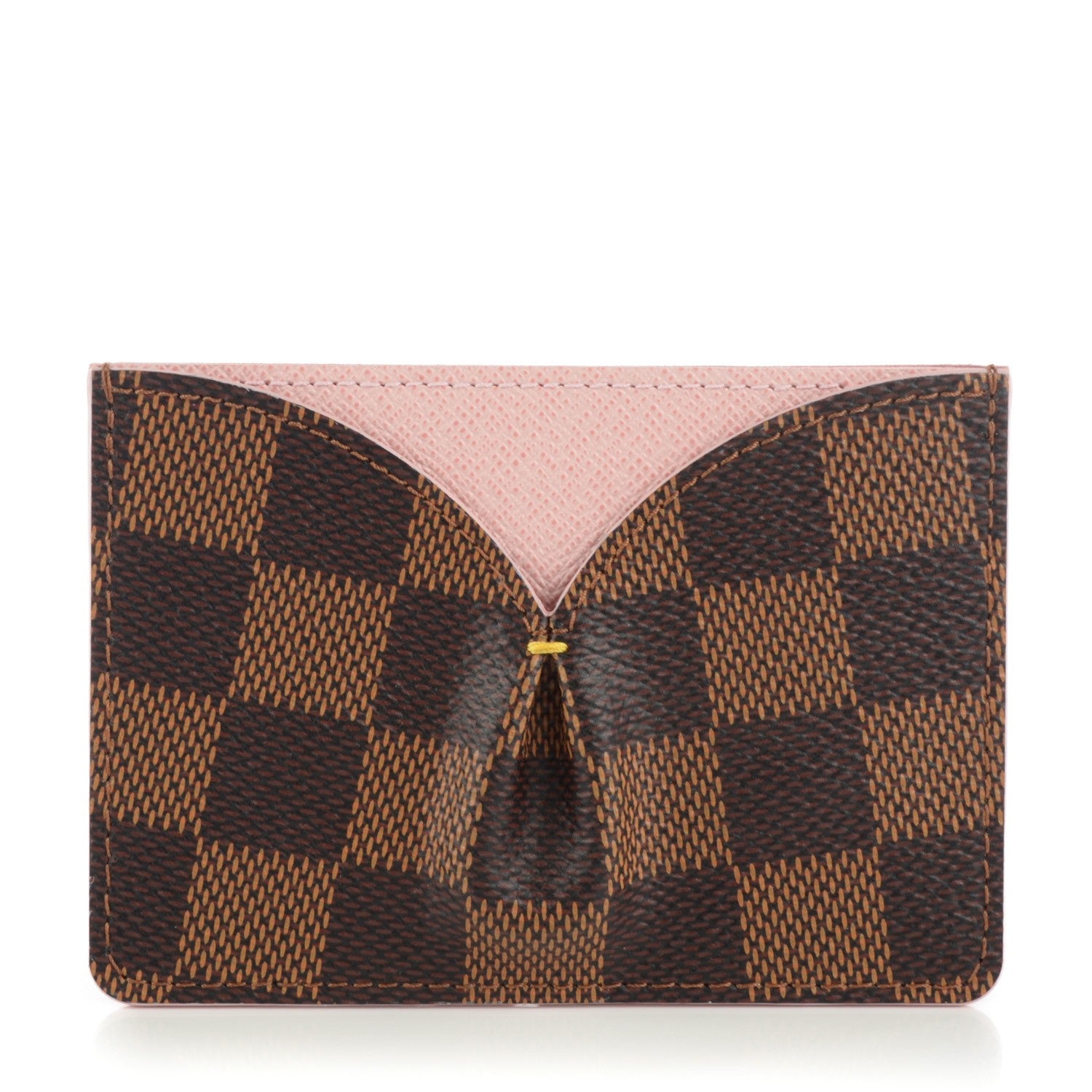 Louis Vuitton Damier Ebene Caissa Card Holder Rose Ballerine 1 of 7