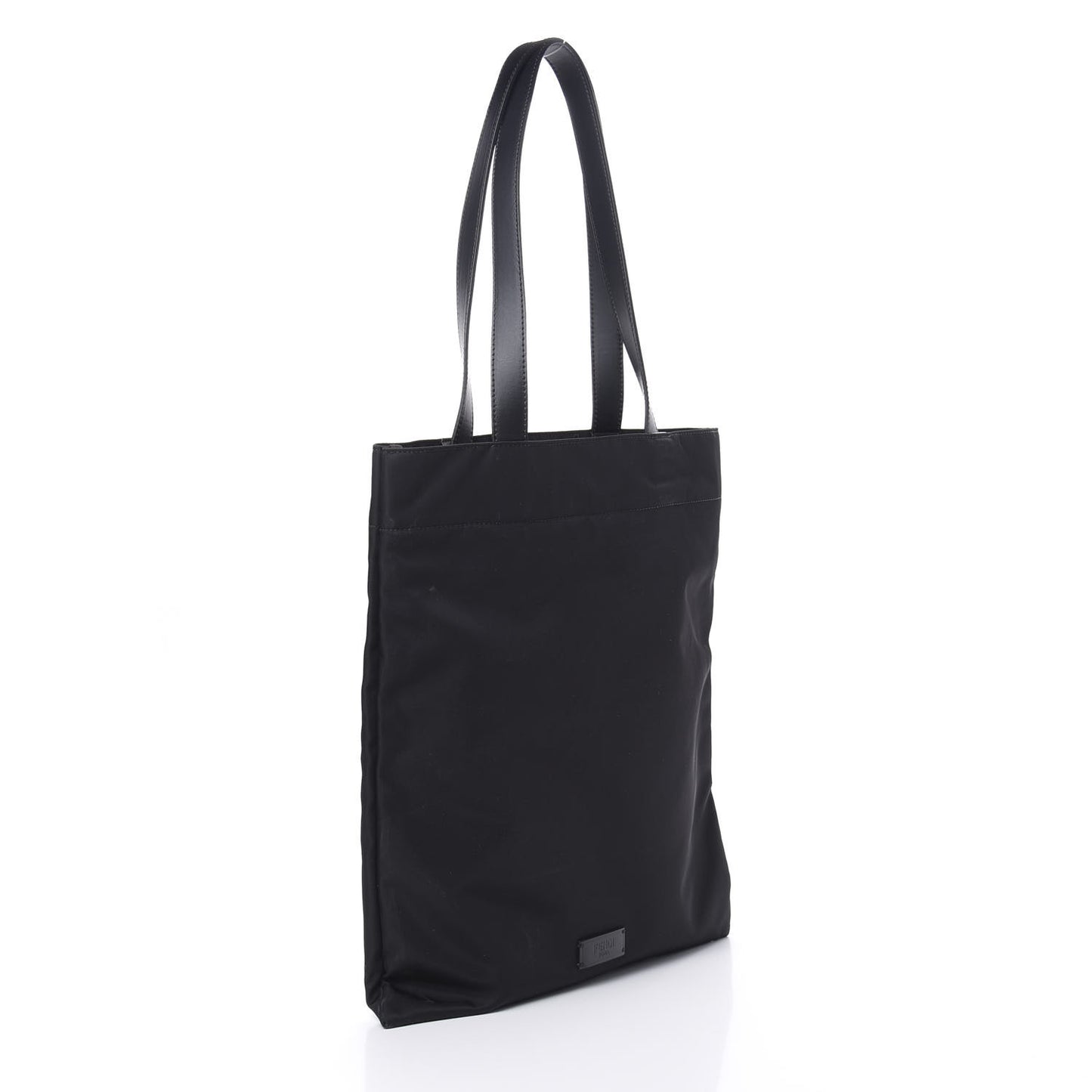 Nylon Vitello Liberty Century Monster Eyes Slim Tote Black White