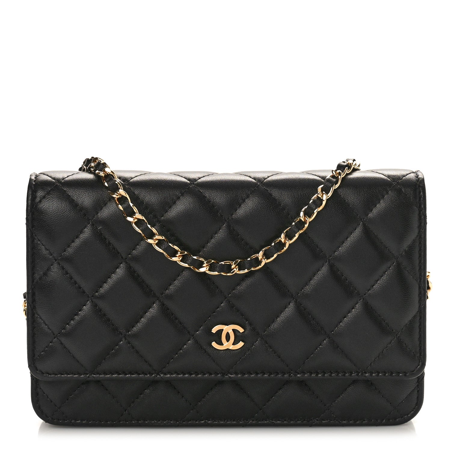 Chanel Lambskin Quilted Wallet On Chain WOC Black 1 of 10
