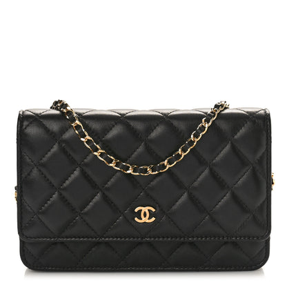 Chanel Lambskin Quilted Wallet On Chain WOC Black 1 of 10