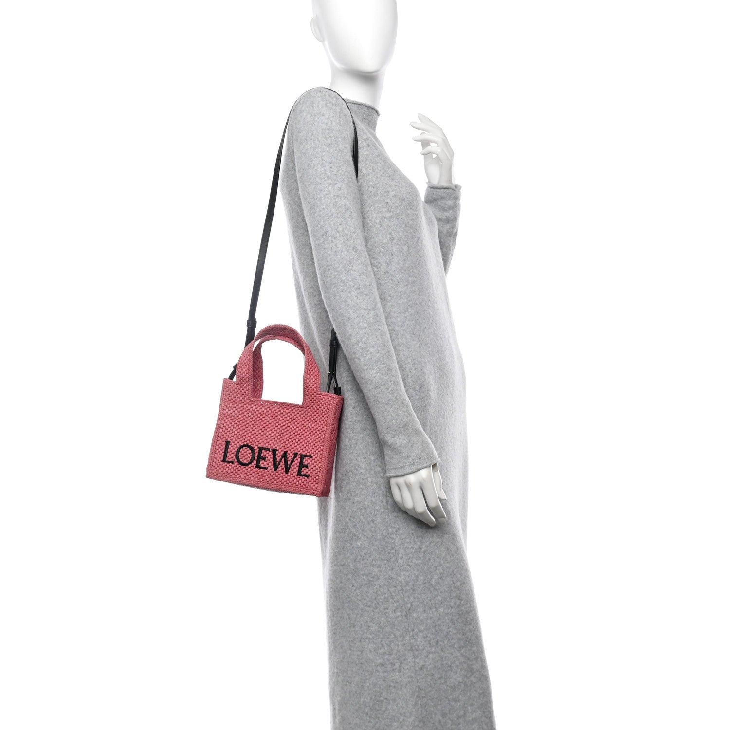 Loewe X PAULA'S IBIZA Raffia Font Tote Sunset Pink 2 of 12