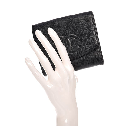 Chanel Caviar Timeless CC Compact French Wallet Black 2 of 16