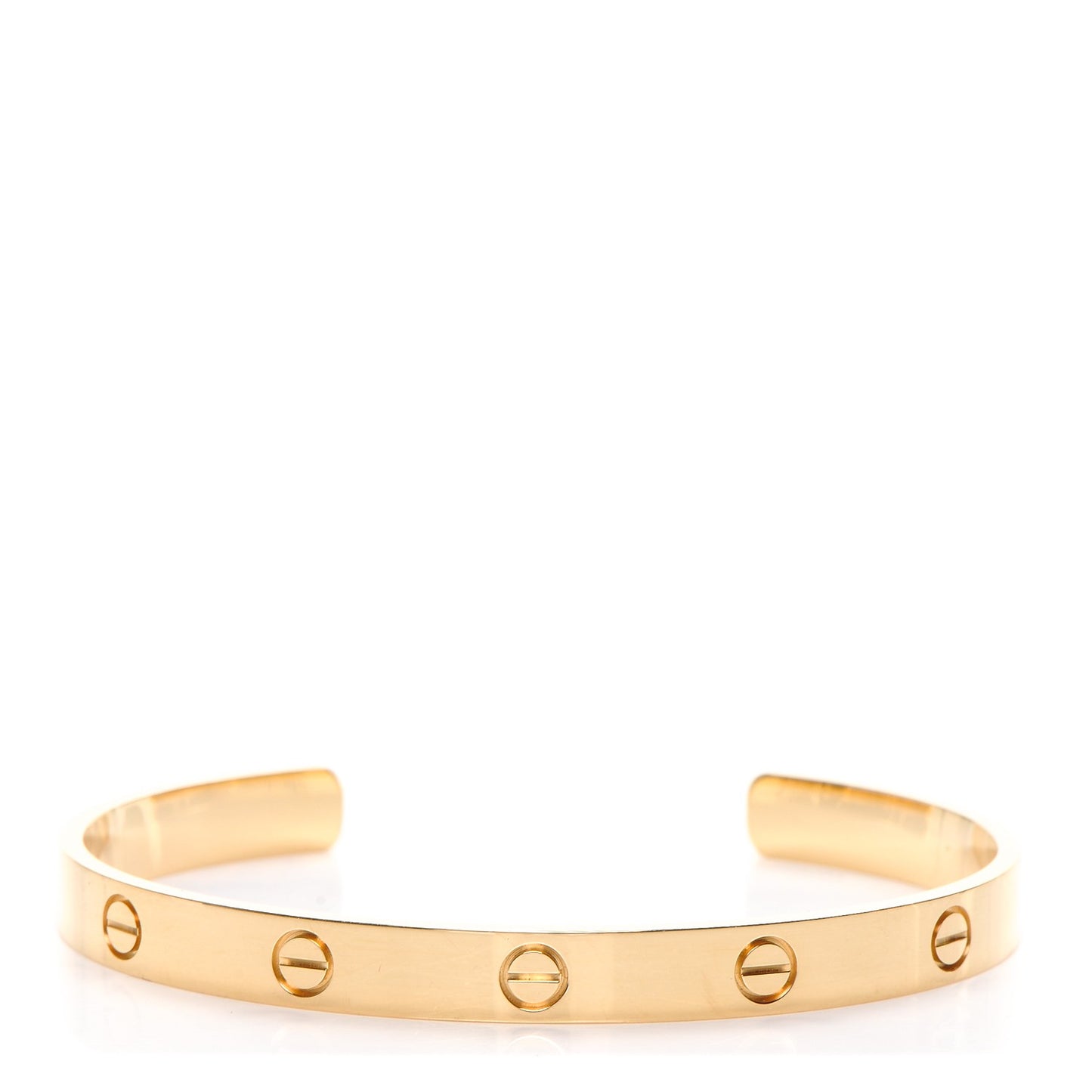 18K Yellow Gold LOVE Cuff Bracelet 19