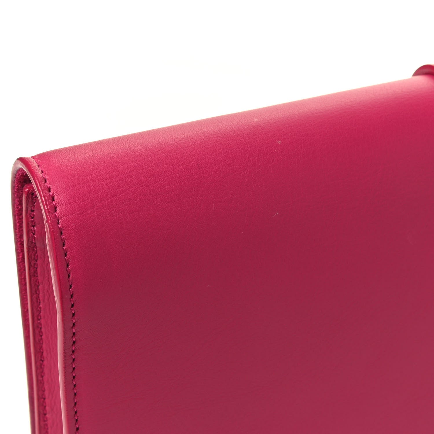 Saint Laurent Calfskin Classic Y Ligne Clutch Fuchsia 4 of 5