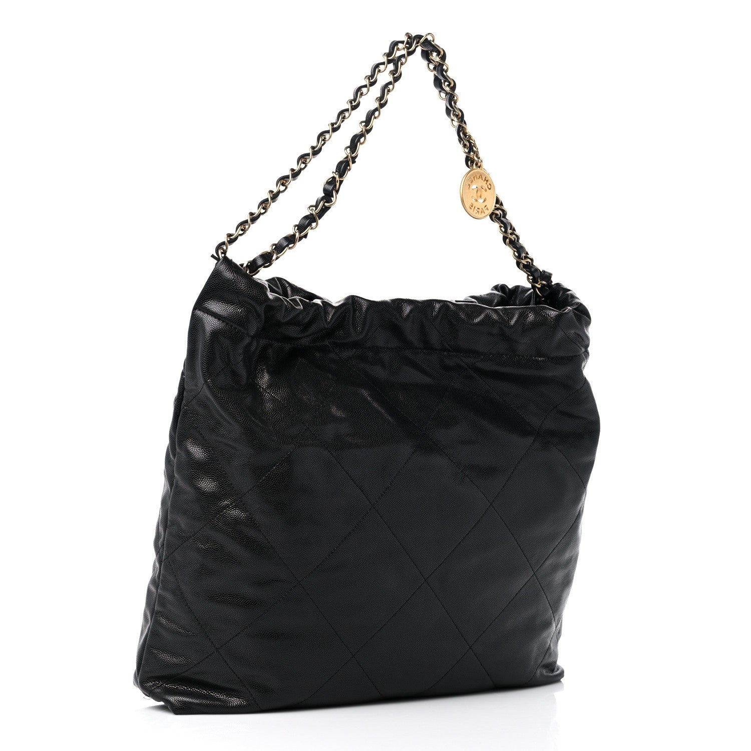Chanel Shiny Caviar Quilted Monochrome Chanel 22 Black 4 of 11
