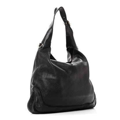 Gucci Pebbled Calfskin Medium New Jackie Shoulder Bag Black 3 of 10