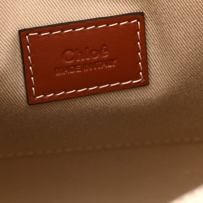 Chloe Cotton Calfskin Small Woody Ribbon Tote White Brown 6 of 9