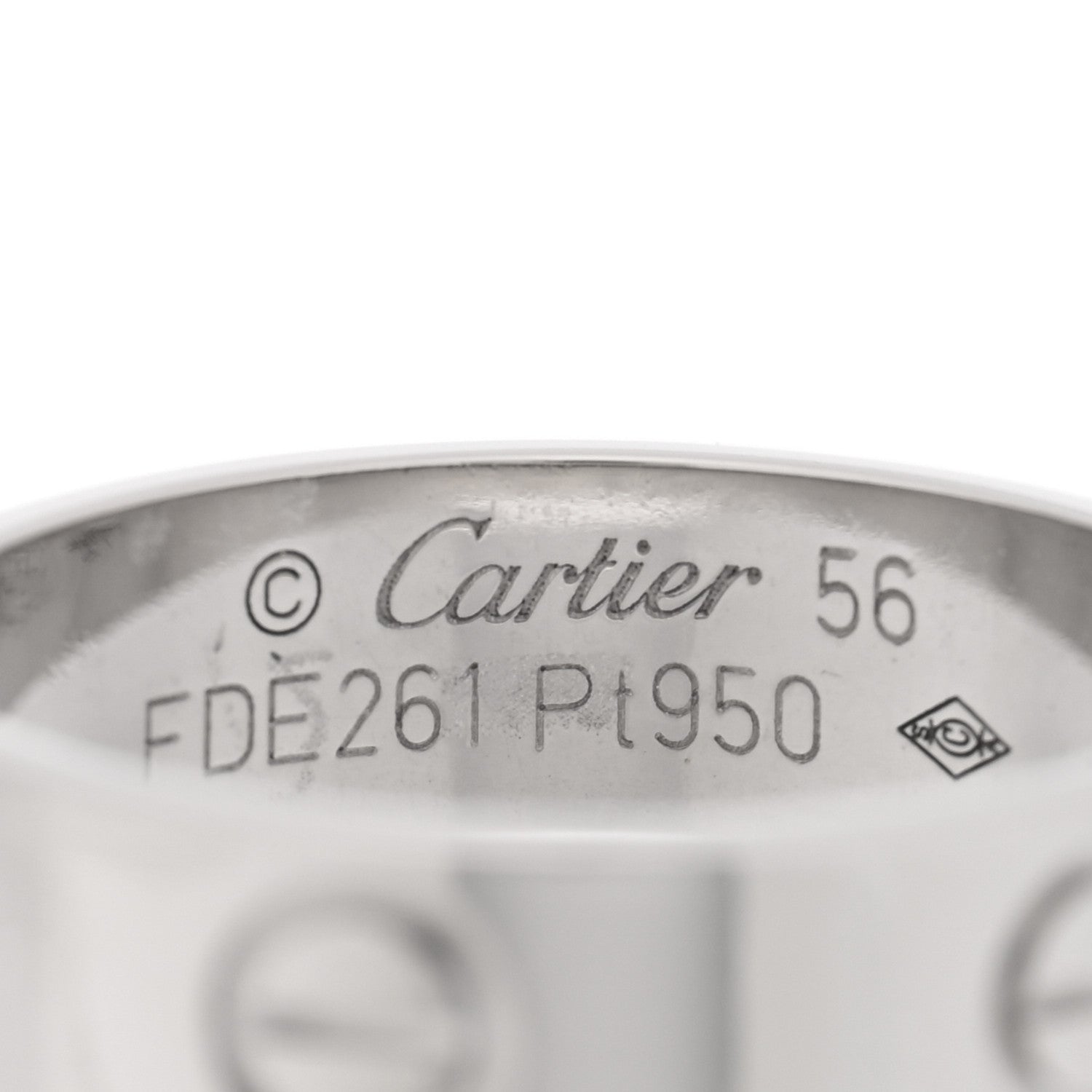 Cartier Platinum 5.5mm LOVE Ring 56 7.5 4 of 5