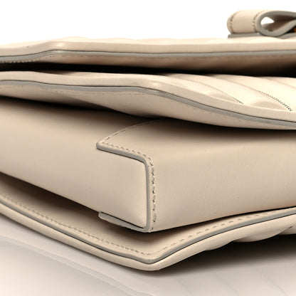 Salvatore Ferragamo Nappa Vertical Quilted Ginny Shoulder Bag White 8 of 12