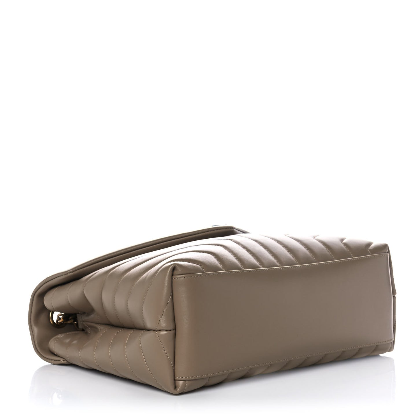Calfskin Y Quilted Monogram Medium Loulou Chain Satchel Taupe