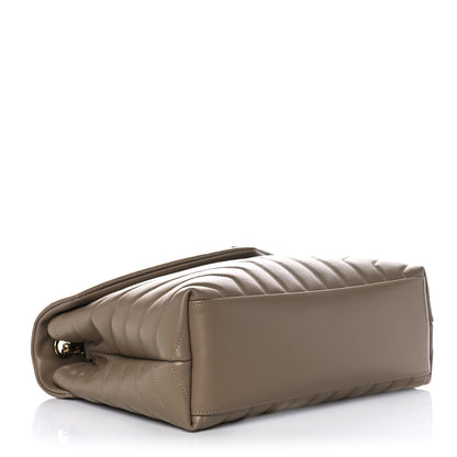 Saint Laurent Calfskin Y Quilted Monogram Medium Loulou Chain Satchel Taupe 4 of 10