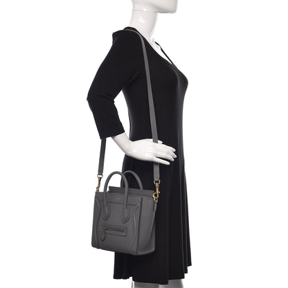 Celine Baby Drummed Calfskin Nano Luggage Kohl 2 of 11