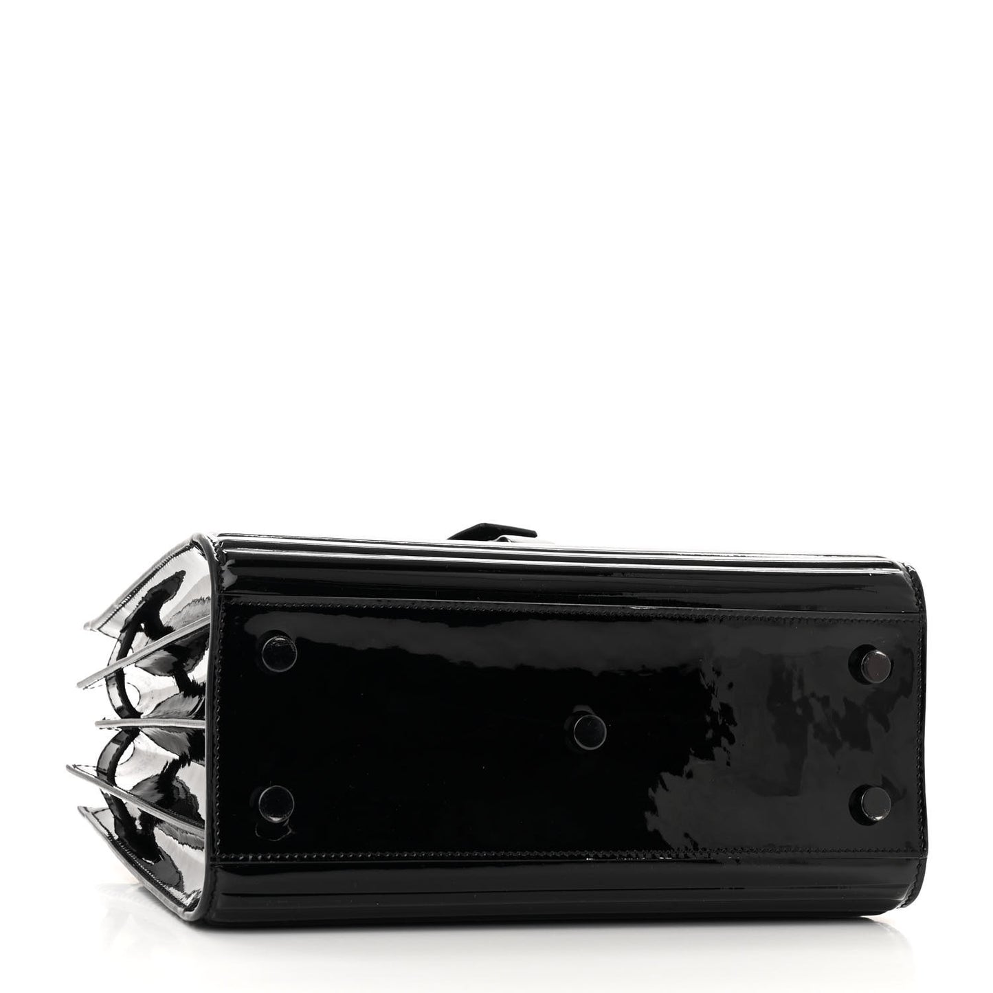 Ribbed Patent Calfskin Baby Sac De Jour Black