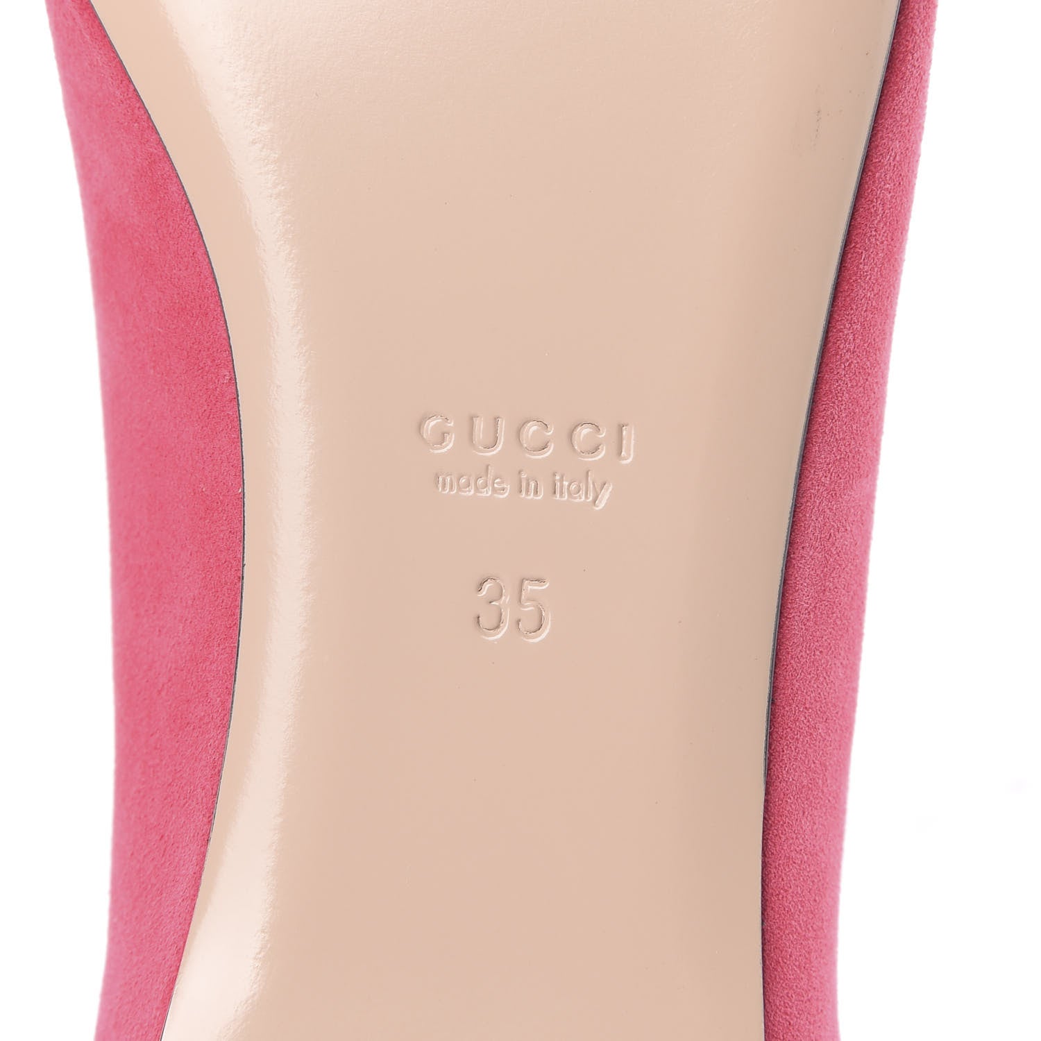 Gucci Kid Scamosciato GG Marmont Fringe Flats 35 Hot Pink 6 of 7