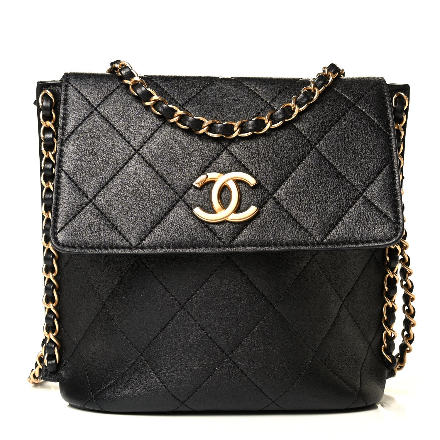 Chanel Calfskin Quilted Chain Small Hobo Bag Black 1 of 7