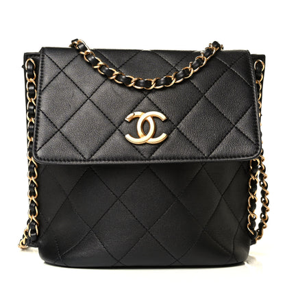 Chanel Calfskin Quilted Chain Small Hobo Bag Black 1 of 7