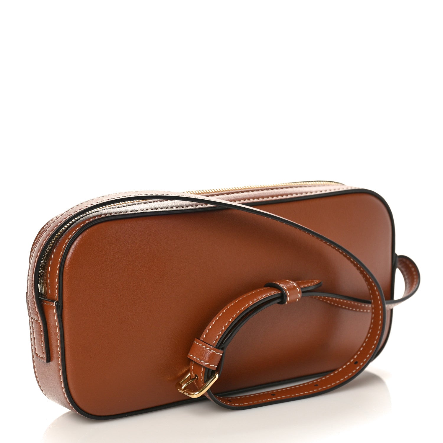 Celine Smooth Calfskin Cuir Triomphe Mini Camera Shoulder Bag Tan 3 of 8