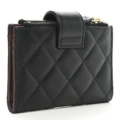 Chanel Caviar Quilted Compact Zipped Pocket Wallet Black 3 of 9