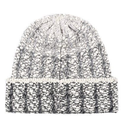 Chanel Cashmere Logo Beanie Hat Light Beige Black Grey 2 of 4