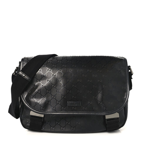 Imprime Monogram Medium Double Buckle Flap Messenger Bag Black