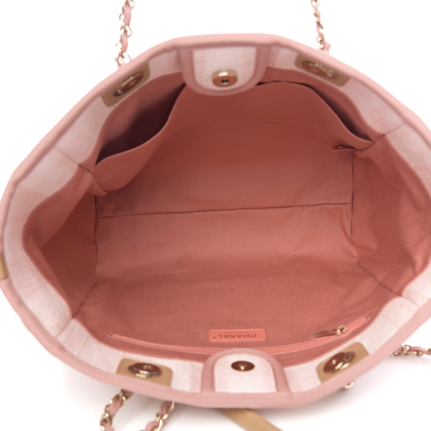 Mixed Fibers Striped Small Deauville Tote Light Pink