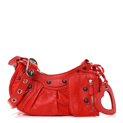 Balenciaga Agneau Arena Le Cagole Shoulder Bag XS Tomato Red 1 of 13