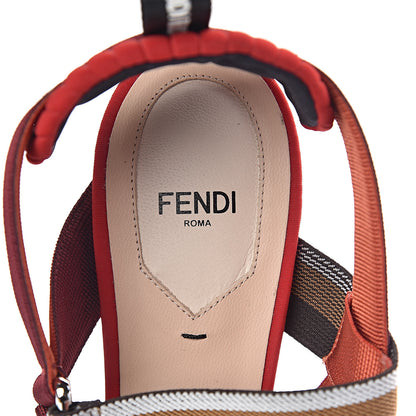 Fendi Technical Mesh Colibri 85mm Slingback Pumps 41 Fragola Mou Fango Ruggine 7 of 9