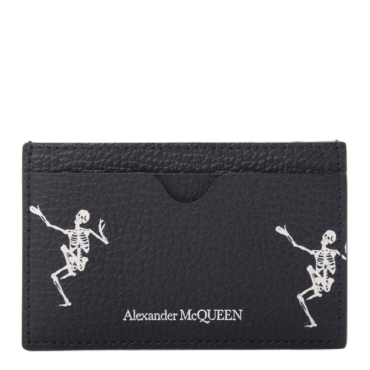 Alexander McQueen Calfskin Dancing Skeleton Card Holder Black 1 of 8