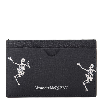 Alexander McQueen Calfskin Dancing Skeleton Card Holder Black 1 of 8